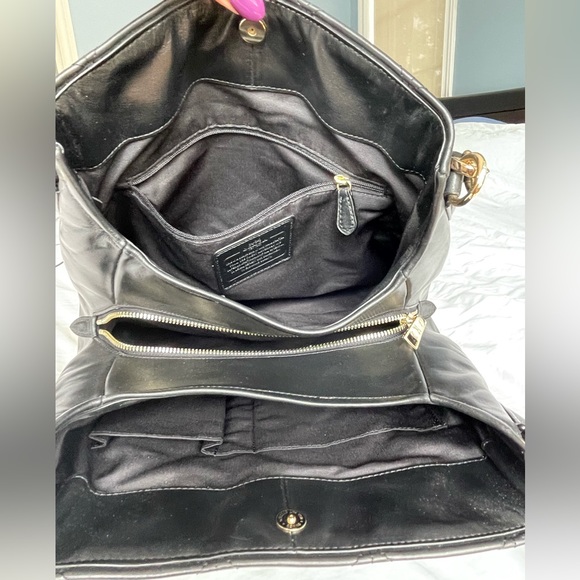 Never used black Coach bag. ~29 cm tall/ under 12 inches. - Picture 5 of 5